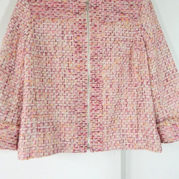 ETCETERA jacket blazer nubby 3/4 sleeve zip up career business colorful 6 - Picture 3 of 6